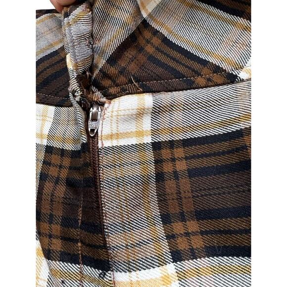 Vintage 1970s Pants Plaid Disco Flare Trousers Bell Bottoms 24X31 - Picture 4 of 5